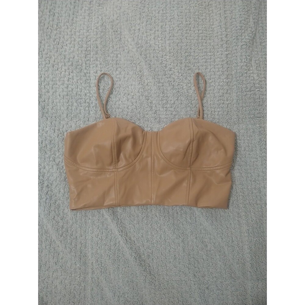 Express Sleeveless Faux Leather Top Large Y2K City Sexy